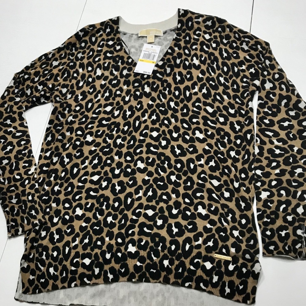Michael Michael Kors leopard print v neck sweater